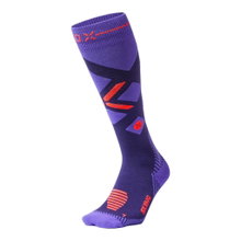 STOX Energy Socks Skisocke Skiing Merino (Kompression fördert Durchblutung) violett/fluoorange Damen - 1 Paar